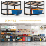REIBII 48.2''W Garage Shelving Heavy Duty Shelving 2500LBS Storage Shelves Adjustable Garage Storage Shelf 4 Tier Metal Shelves for Storage Rack Industrial Metal Shelving Unit, 48.2"W X 24.2"D X 60"H REIBII