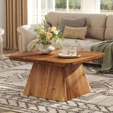 LITTLE TREE Vintage Solid Wood Coffee Table, 31.5" Square Coffee Table for Living Room, Classic Living Room Center Tables, Brown Modern Design Home Furniture LITTLE TREE