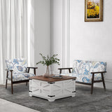 HOMCOM Farmhouse Coffee Table with Storage, Center Table with Hinged Lift Top and Hidden Space, Square Coffee Table for Living Room, White HOMCOM