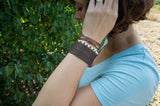 Realeather Solid Natural Veg Tan Leather Bracelet, Natural, Pack Of 8 US Realeather