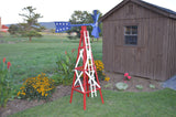 Amish-Made Farm Style Wooden Windmill Yard Decor, Patriotic Red White and Blue Amish Furniture Market