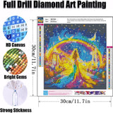 Ekuxom Fairy Diamond Art Painting Kits for Adults, Rainbow Angel Diamond Art Kits, Round Full Drill Diamond Art Gem Wall Art Decor Gifts 12x12 inch Ekuxom