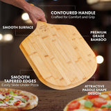 Zulay Kitchen Wooden Pizza Peel - Large 15" Pizza Paddle With Extra Long Handles - Authentic Natural Bamboo Easy Glide Edges & Handle For Baking - Large Wood Pizza Peel For Transferring & Serving Zulay Kitchen
