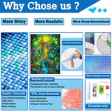 dlebay Diamond Art Kits for Adults,Glowing Tree Diamond Painting Kits for Adults,5d Diamond Painting Kit with Diamond Art Accessories,DIY Full Drill Paint by Diamonds,Home Wall Decor 12 x 16inch Dlebay