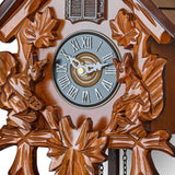 TIMEGEAR Cuckoo Wall Clock with Night Mode in Traditional German Style with Carved Squirrels (Cherry) TIMEGEAR