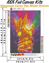 DIY 5D Diamond Painting Movie by Number Kits Full Drills for Adults,Round Full Drill Cross Crystal Rhinestone Pictures Arts Craft for Home Wall Decor Gift.(Infinite Gloves-1/30X40cm/11.8X15.7inch) vodwml