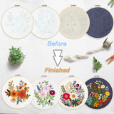 Bonroy 4 Sets Embroidery Kit for Beginners with Instructions,Cross Stitch Kits for Adults with Pattern,Needlepoint Kits for Adult Include Embroidery Cloth Hoops Needles Threads Bonroy