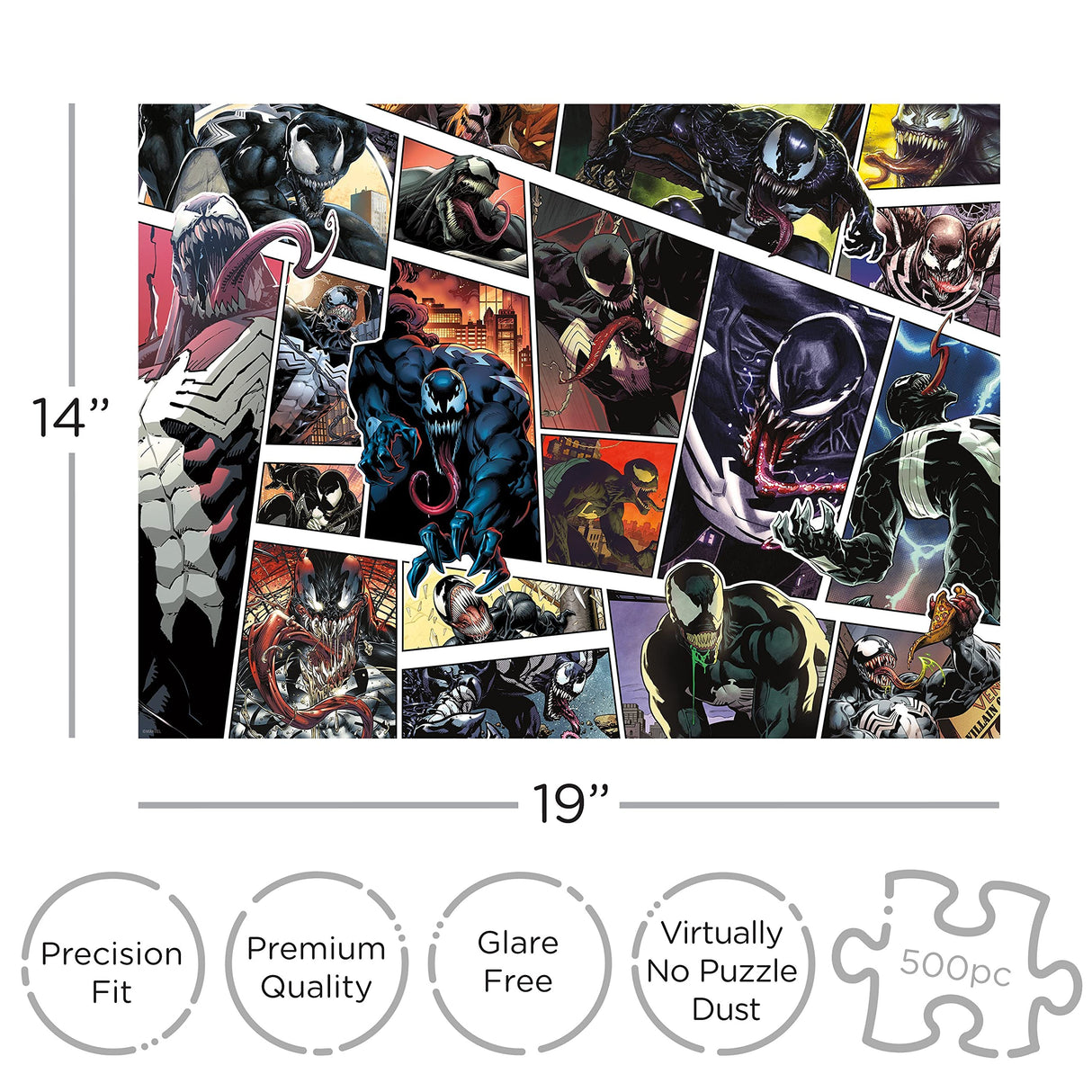 AQUARIUS Marvel Venom Puzzle (500 Piece Jigsaw Puzzle) - Glare Free - Precision Fit - Officially Licensed Marvel Merchandise & Collectibles - 14x19 Inches AQUARIUS