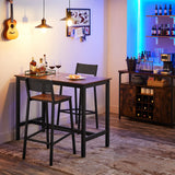 VASAGLE Bar Stools, Set of 2 Bar Chairs, Tall Bar Stools with Backrest, Industrial in Party Room, Rustic Brown and Black ULBC070B01 VASAGLE