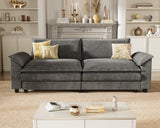 Homall 80" Modular Sectional Sofa, Loveseat Sofa Couch with Double-Layer Cushion, DIY Combination Chenille Deep 2-Seat Cloud Couch for Living Room, Apartment (Loveseat Sofa, Grey) Homall