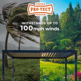 Backyard Discovery Sarasota Steel Louvered Pergola 16 x 10, Outdoor Pergola with Adjustable Roof, Sun and Rain Protection, Easy Installation Pergola Backyard Discovery