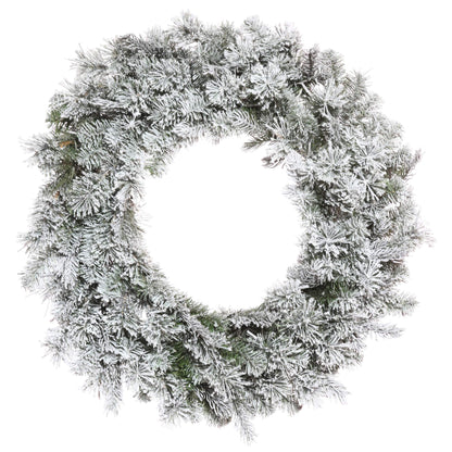 Vickerman 48" Flocked Kiana Artificial Christmas Wreath, Unlit - Faux Flocked Christmas Wreath - Indoor Seasonal Home Wall Decor