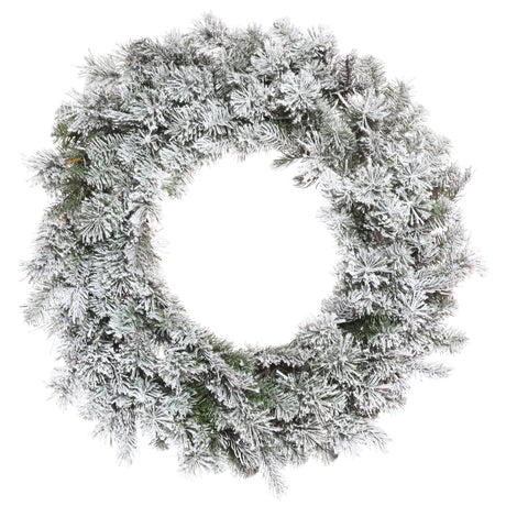 Vickerman 48" Flocked Kiana Artificial Christmas Wreath, Unlit - Faux Flocked Christmas Wreath - Indoor Seasonal Home Wall Decor Vickerman