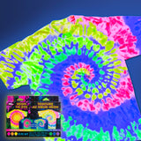 Tulip Neon Tie-Dye Kit, Blacklight Reactive, Easy Application & Techniques, No Mixing, Just Shake & Apply Fabric Dye, Neon Craft Party Activity, 6-Color Kit, 31 pcs Tulip