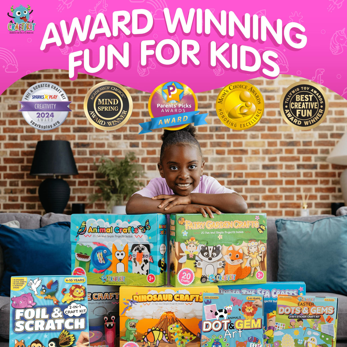 Craftikit ® Award-Winning Unicorn and Princess Foil Art & Rainbow Scratch Art for Kids- 2-in-1 Arts and Crafts Kit for Kids Ages 4-10 - Unicorn Crafts for Girls Ages 4, 5, 6, 7, 8, 9, 10 Craftikit