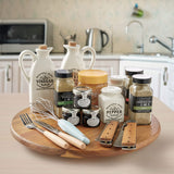 ORIDOM Acacia Wood Lazy Susan, Wood Turntable Tray Cabinet Organizer,14" oridom