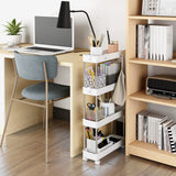 MELDEVO 4 Tier Slim Storage Cart Mobile Shelving Unit Organizer Slide Out Storage Rolling Utility Cart Tower Rack for Kitchen Bathroom Laundry Narrow Places, Plastic & Stainless Steel, White MELDEVO