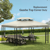 Outsunny 13' x 10' Gazebo Replacement Canopy, 2-Tier Top UV Cover for 9.84' x 9.84' Outdoor Gazebo, Cream White (Top Only) Outsunny
