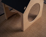 Avenlur Indoor Montessori Wooden and Waldorf Style Playhouse for Toddlers with Double Chalkboard Roof. Sturdy Play Set Structure for Children and Kids ECC Early Childhood Day Care, Preschool Playroom Avenlur