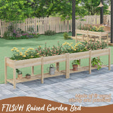 FILWH Raised Garden Bed with Legs Elevated Wooden Planter Box Stand Large Planter Stand Box for Fruits Vegetables Flowers with Divider with Bag - 72 * 24 * 30.5IN FILWH