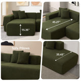 BAMOOLI 105'' Modular Sectional Couch, Modern L-Shape Sectional Sofa with Chaise Lounge, Comfy Lambswool Fabric Corner Sofa Couch, Upholstered 4 Seater Couch for Living Room, Bedroom, Apartment, Beige BAMOOLI