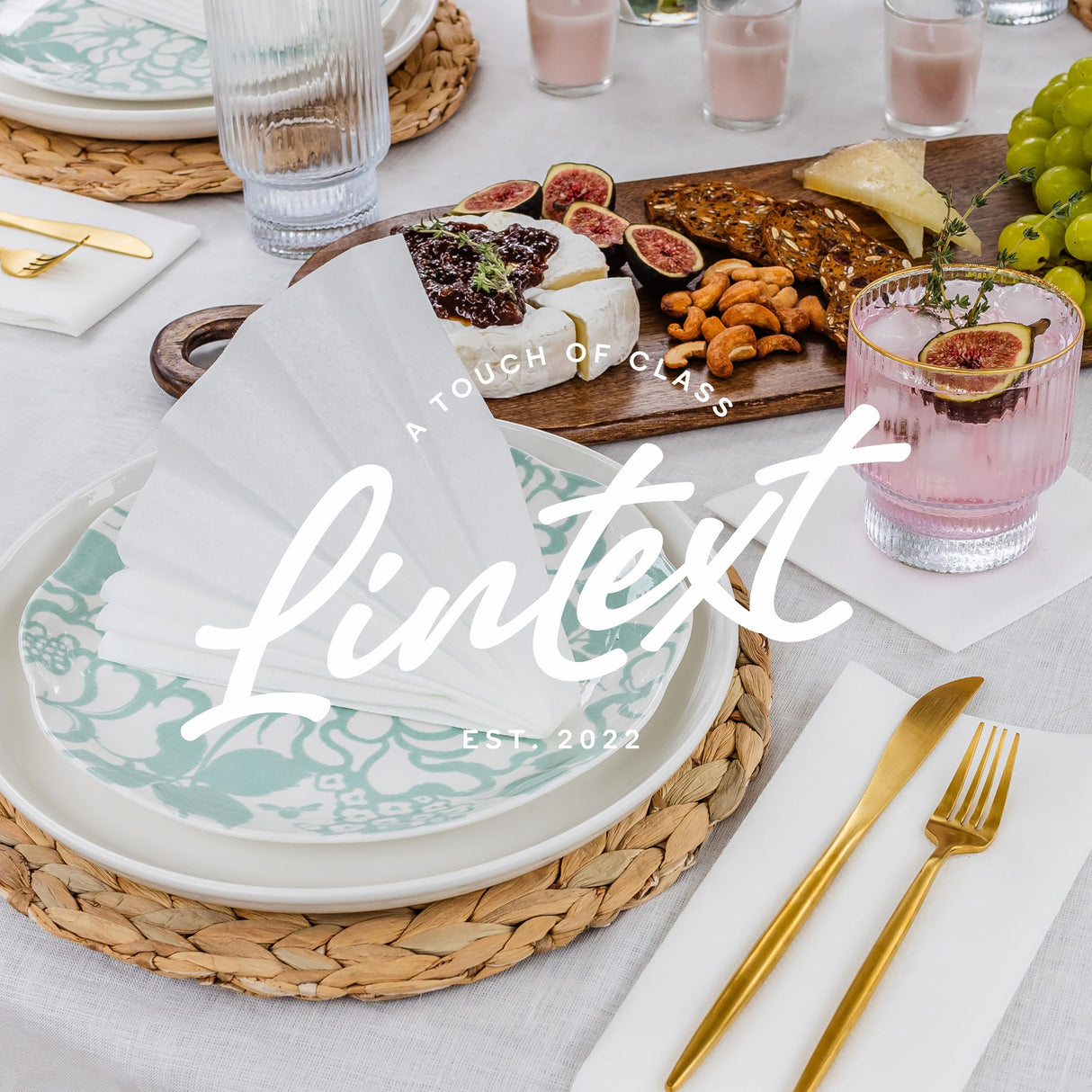 200 Linen-Feel Lunch Napkins - Disposable Cloth-Like Luncheon Paper Napkins - Soft and Absorbent Cloth-Like Napkins For Kitchen, Parties, Weddings, Dinners or Events (Pack of 200) LINTEXT