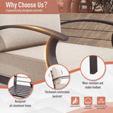 Kurapika Aluminum Patio Furniture Set 7-Seat Modern Metal Outdoor Conversation Sets w/Swivel Rocking Chairs Patio Sectional Sofa w/5.1 Inch Cushion, Sand Kurapika