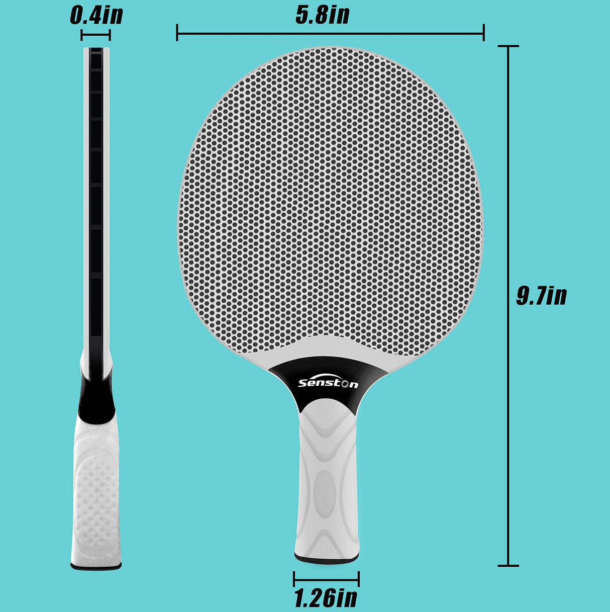Senston Table Tennis Rackets Set,Professional Ping Pong Paddle Set for 4 Players, Composite Rubber Table Tennis Paddles, Indoor or Outdoor Games. Senston