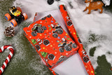 Titiweet Monster Truck Christmas Wrapping Paper - 17" x 16.4 ft - Monster Truck with Santa, Christmas Trees, Candy Canes Design for Kids Titiweet
