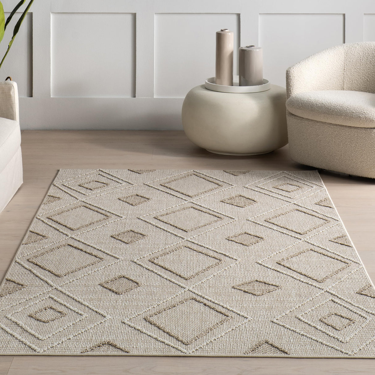 nuLOOM Aviana Transitional Geometric Area Rug, 5x8, Aviana Beige nuLOOM