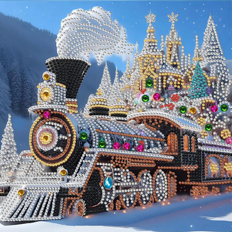 XIYOUVIGOR Special Shape Diamond Art Kits for Adults, 5D Diamond Painting Kits for Beginner, Steam Train Gem Art, DIY Diamond Crystal Rhinestones Painting Kits for Home Wall Decor Gift, 11.8x11.8 inch XIYOUVIGOR