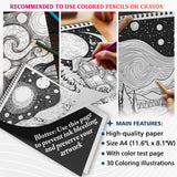NETHOUSE Starry Nightism Coloring Book for Adults Relaxation & Stress Relief, 30 Coloring Pages of Whimsical Celestial Nights, Dreamy Nightscapes, Celestial Patterns, Cosmic Art NETHOUSE