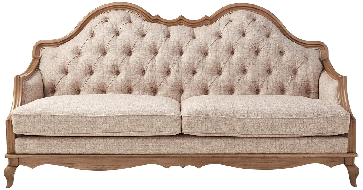 ACME Chelmsford Sofa w/5 Pillows - 56050 - Beige Fabric & Antique Taupe Acme