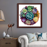 Mys Aurora Wooden Jigsaw Puzzles - Mandala Succulent Plants, 200 Piece Luxurious Shaped Wooden Puzzles for Adults and Kids, Family Game, Medium 11.3'' x 10.9'' Mys Aurora