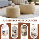 Chorlenimi Ottoman with Storage Round Footstool Stool Small Ottoman with Storage Foldable Ottomans Foot Rest Footstool Bench Wooden Lid for Living Room(Natural, 25'') Chorlenimi