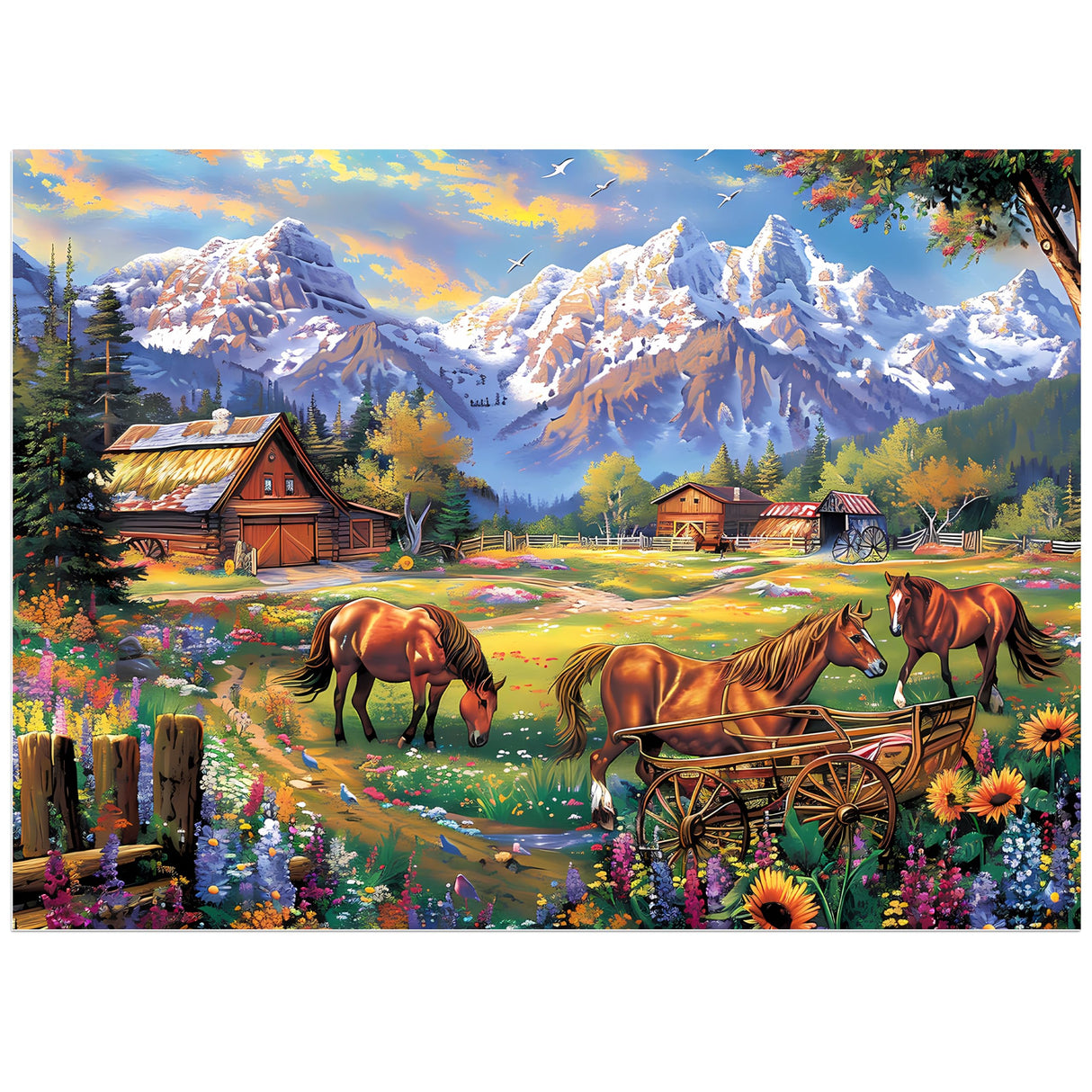 500 Piece Puzzles for Adults, Jigsaw Puzzles 500 Pieces, Flowers Mountain Puzzles 500 Pieces for Adults, Horse Jigsaw Puzzles, Funny Challenging Puzzles, Great Gift for Family Friends, 21 x 15 in Jeacirio