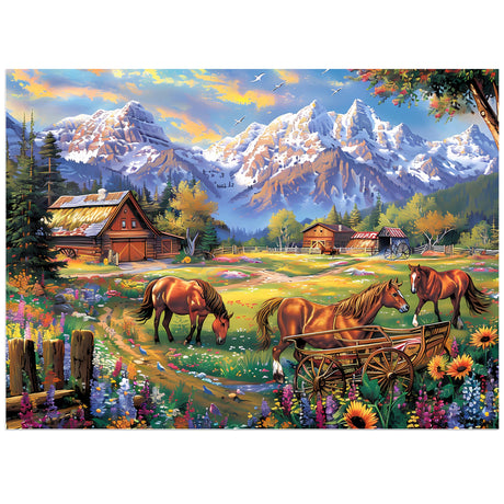 500 Piece Puzzles for Adults, Jigsaw Puzzles 500 Pieces, Flowers Mountain Puzzles 500 Pieces for Adults, Horse Jigsaw Puzzles, Funny Challenging Puzzles, Great Gift for Family Friends, 21 x 15 in Jeacirio