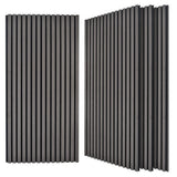 Wood Slat Panels, Interior Wall Decor Easy Installation, Soundproof Slatted Wall Panels 3D Acoustic Decoration for Office, Meeting Room, Café, Bars, Restaurant & Home, Deep Gray 2 Pcs 47.2×23.6 in WoveN SounD