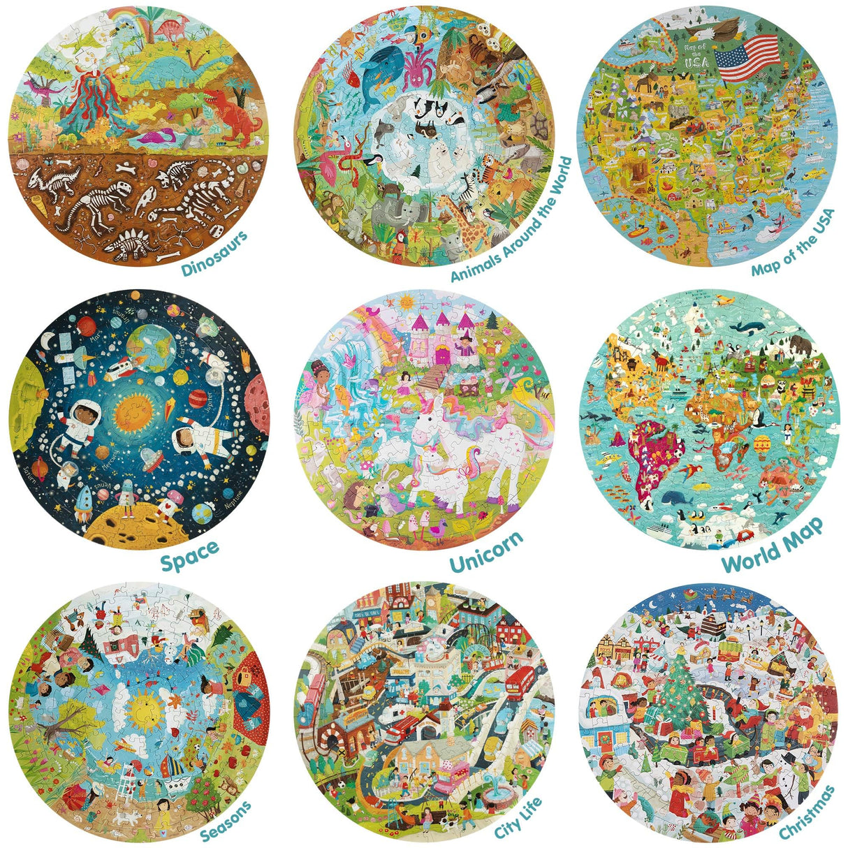 Unicorn Jigsaw Puzzle for Kids Ages 5-8 - 150 Piece Round Unicorn Kids Puzzles - Princess Puzzle with Fairies and Animals Made with 100% Recycled Card by boppi boppi