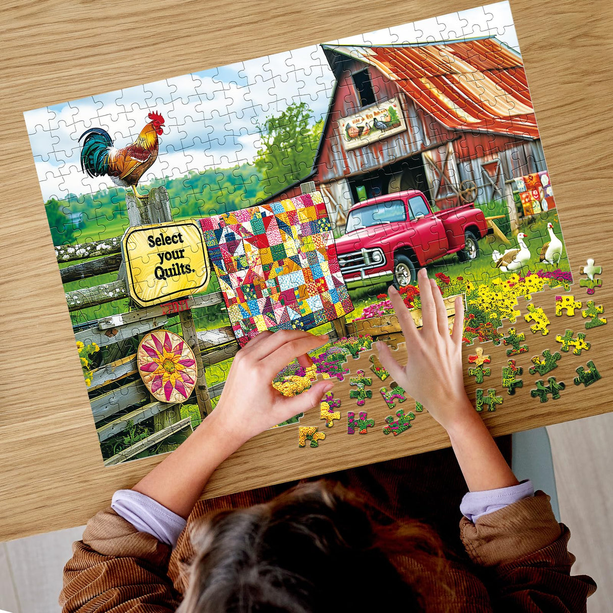 300 Pieces Puzzle for Adults | Country Life Puzzle | Recycled Cardboard Large Piece Jigsaw Puzzles 300 Pieces | Challenging Game Home Decor Birthday Party Gift Toy for Adults Kids Seniors 20.5*15 inch Maiqufa