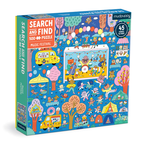 Mudpuppy Music Festival 500 Piece Search and Find Family Puzzle Mudpuppy