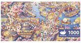 Puzzles for Adults 1000 Pieces, MOMIBOOK Jigsaw Puzzles of Chinese Village Town Cat, Painting Image 81.3x40.6cm(32"x16") Toys & Game Puzzle, White Elephant Choices, Birthday Puzzle Funny Choices MOMIBOOK