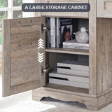 RedLemon 60" Farmhouse L Shaped Executive Desk with Drawers, Wood Home Office Corner Desk with Charging Station, File Drawer, Storage Cabinet, Rustic Computer Writing Desk (Light Rustic Oak) RedLemon