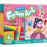 Klever Kits Foam Art Kit for Kids, EVA Foam Stickers with 6 Art Board and 800+ Stickers, DIY Arts and Crafts for Boys Girls Age 3+, Unicorns & Princesses Birthday Gifts Travel Toy Klever Kits