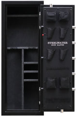 STEELWATER GUN SAFES NEW and IMPROVED Steelwater Heavy Duty 16 Long Gun Fire Protection for 60 Minutes AMSW592216-BLK Steelwater Gun Safes