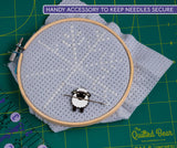 The Quilted Bear Needle Minders - Magnetic Enamel Needle Keeper for Sewing Pins, Sewing Needles, Embroidery Needles, Cross Stitch Needles - Sheep The Quilted Bear