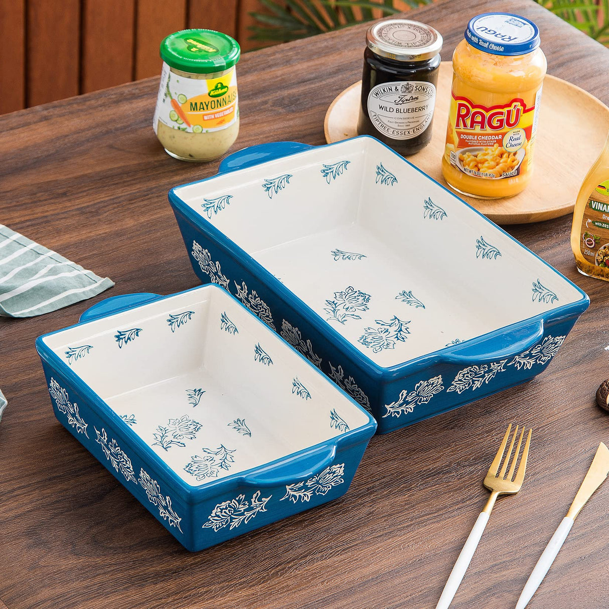 Wisenvoy Baking Dish Ceramic Lasagna Pan Casserole Dish 3-Piece Bakeware Sets Baking Dishes Baking Set Baking Dish Set Wisenvoy