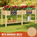 GHWIE Raised Garden Bed with Legs Elevated Wood Planter Box for Planting Vegetables Flowers Garden Patio Balcony garden beds outdoor with Liner GHWIE