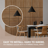 WoodMondo Wood Wall Panels for Interior Wall Decor (Pack of 4) | Decorative Panels for Walls in Scandinavian Design - Made in The USA (Rustic Brown) WOODMONDO