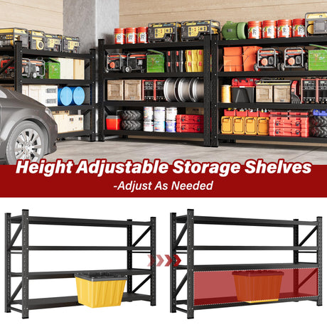 2000LBS Heavy Duty Garage Shelving Units,40" Wide & Deep Storage Shelves,Metal Garage Shelves,Large Storage Rack,Steel Shelf,Industrial Shelving for Shop,Warehouse,Basement,40" W x 20" D x 60" H SISESOL
